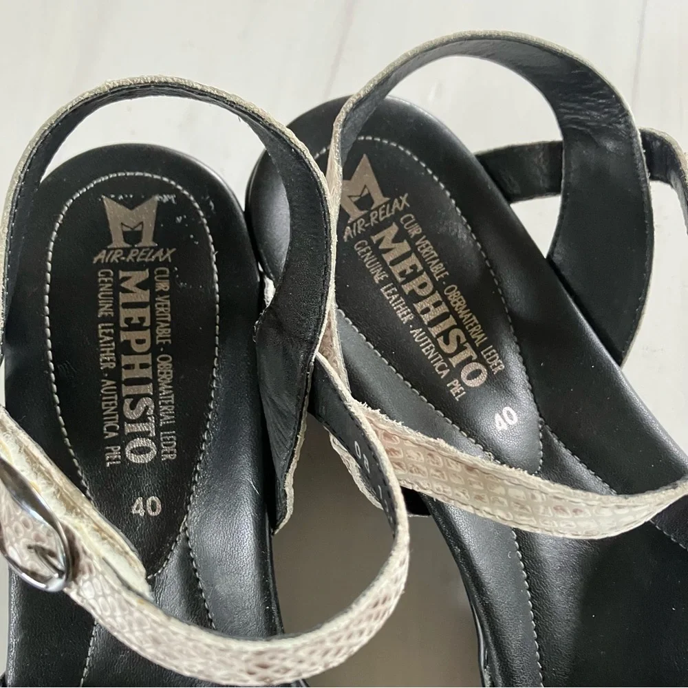 Mephisto Mimosa Wedge Sandals‎ Snakeskin 40 10